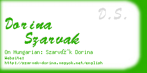 dorina szarvak business card